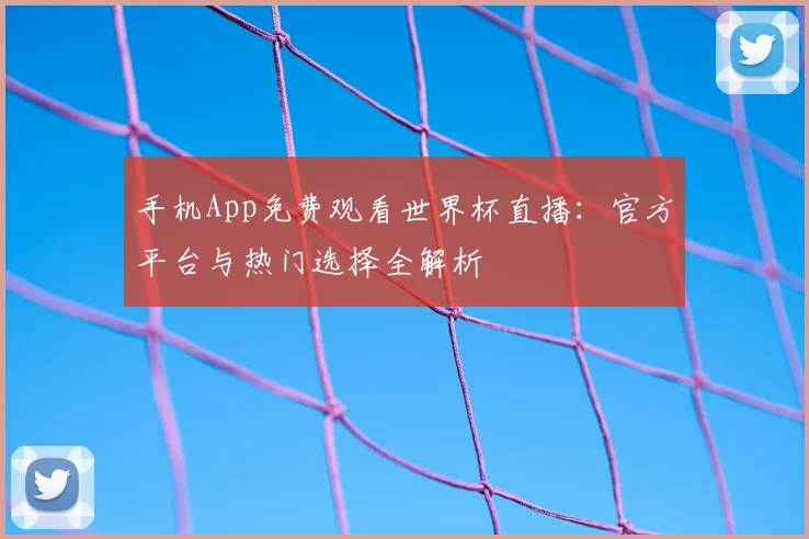 手机App免费观看世界杯直播:官方平台与热门选择全解析